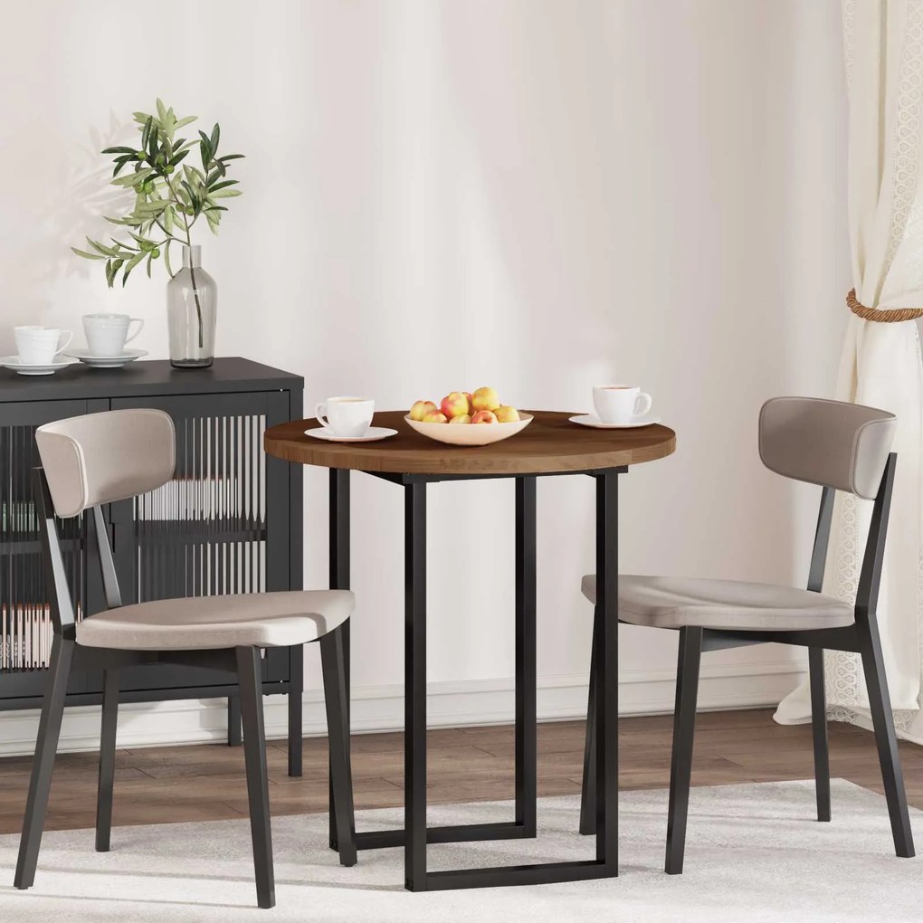 vidaXL Tampo de Mesa Marrom Escuro Ø 80 x 2,5 cm