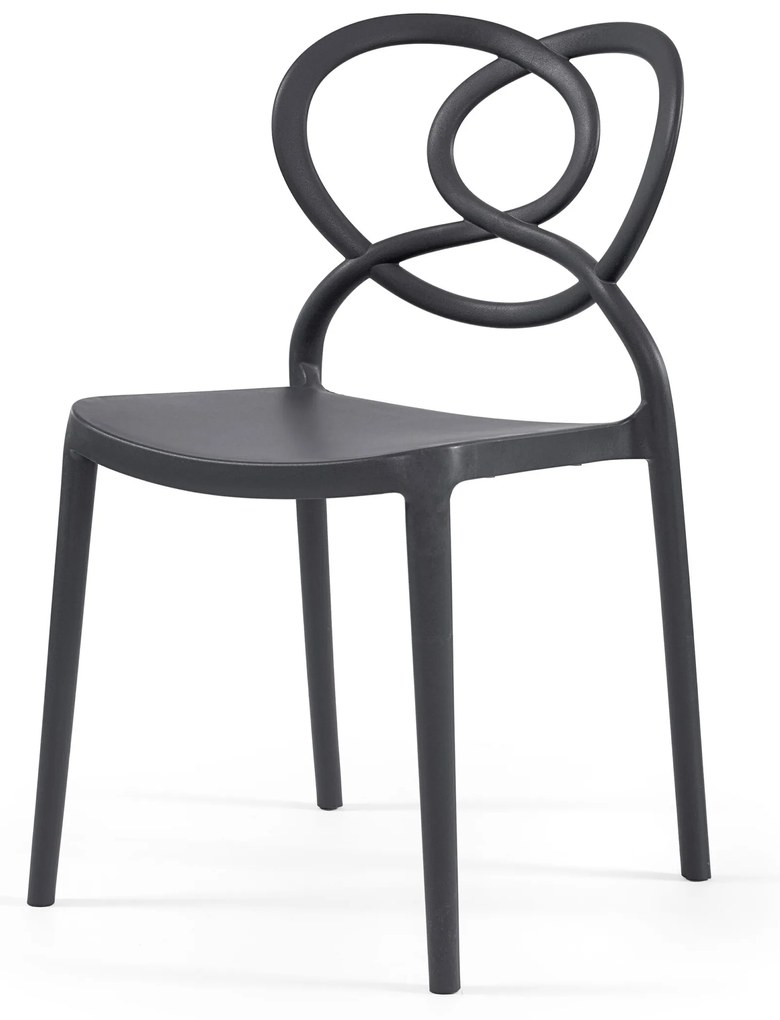 CONJUNTO COM 4 CADEIRAS LOVELY S/ BRAÇOS – ANTRACITE MR