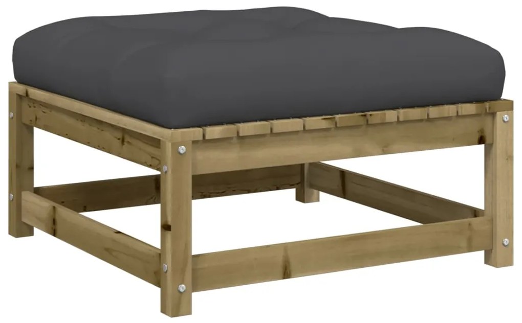 7 pcs conjunto sofás de jardim c/ almofadões pinho impregnado