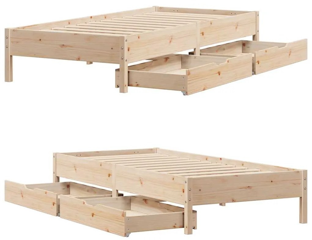 Cama sem colchão 90x200 cm madeira de pinho maciça