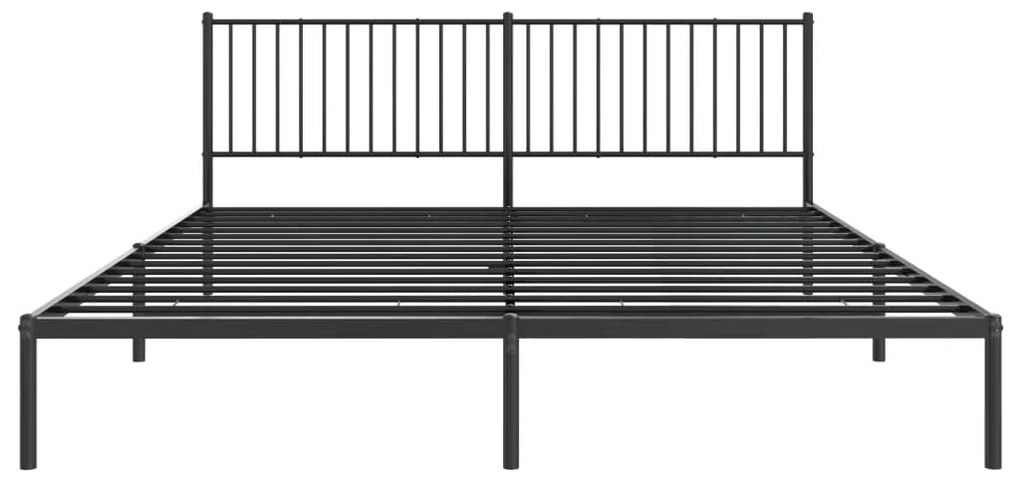 Estrutura de cama com cabeceira 200x200 cm metal preto