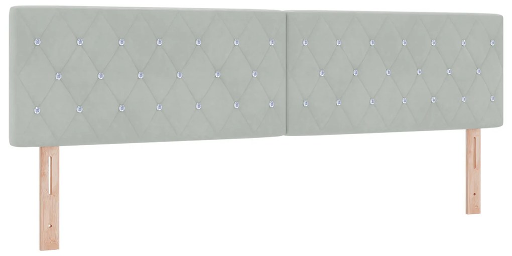 Camas Box Spring vidaXL com Colchão Cinzento Claro Veludo Super King