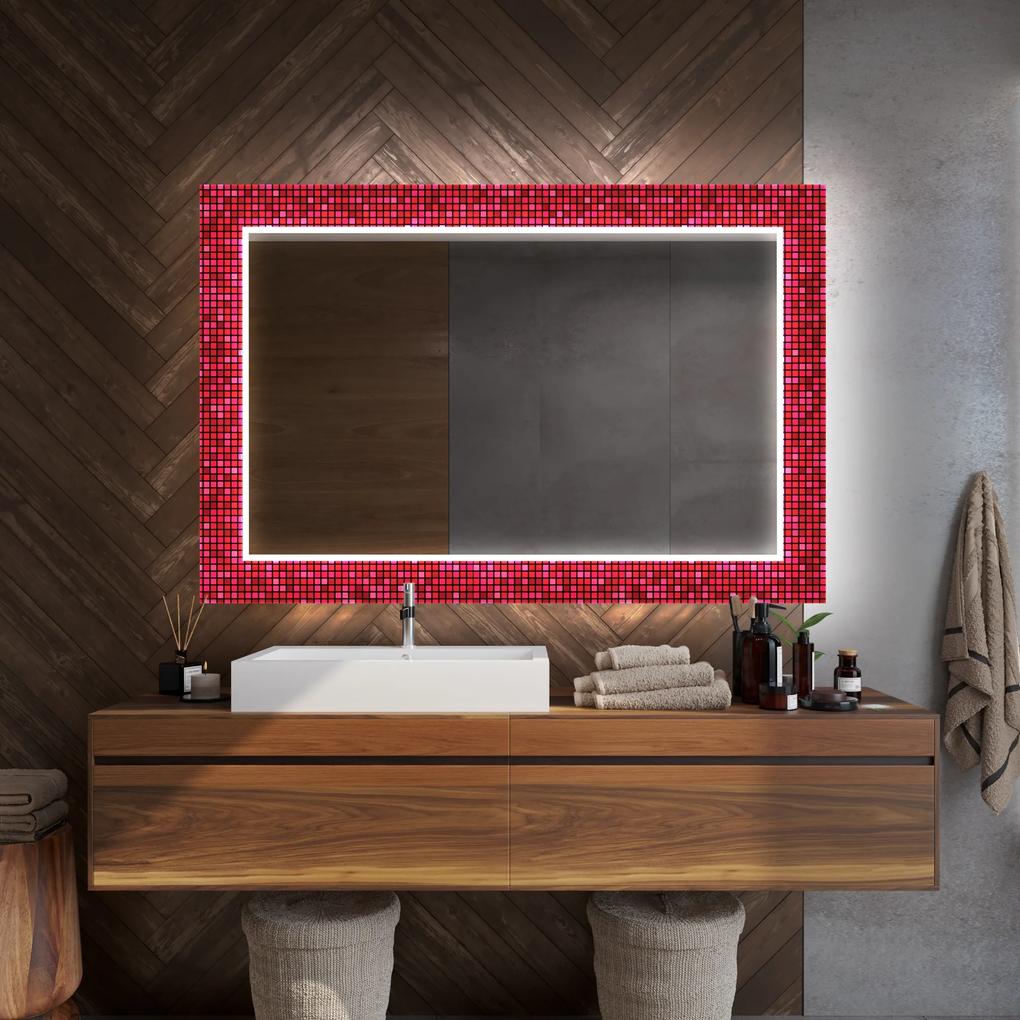 Rectangulares espelho decorativo com iluminação para o banheiro  x=60 x   y=60 cm