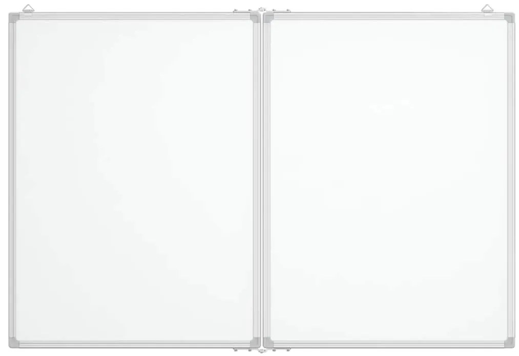 Quadro branco magnético dobrável 120x80x1,7 cm alumínio