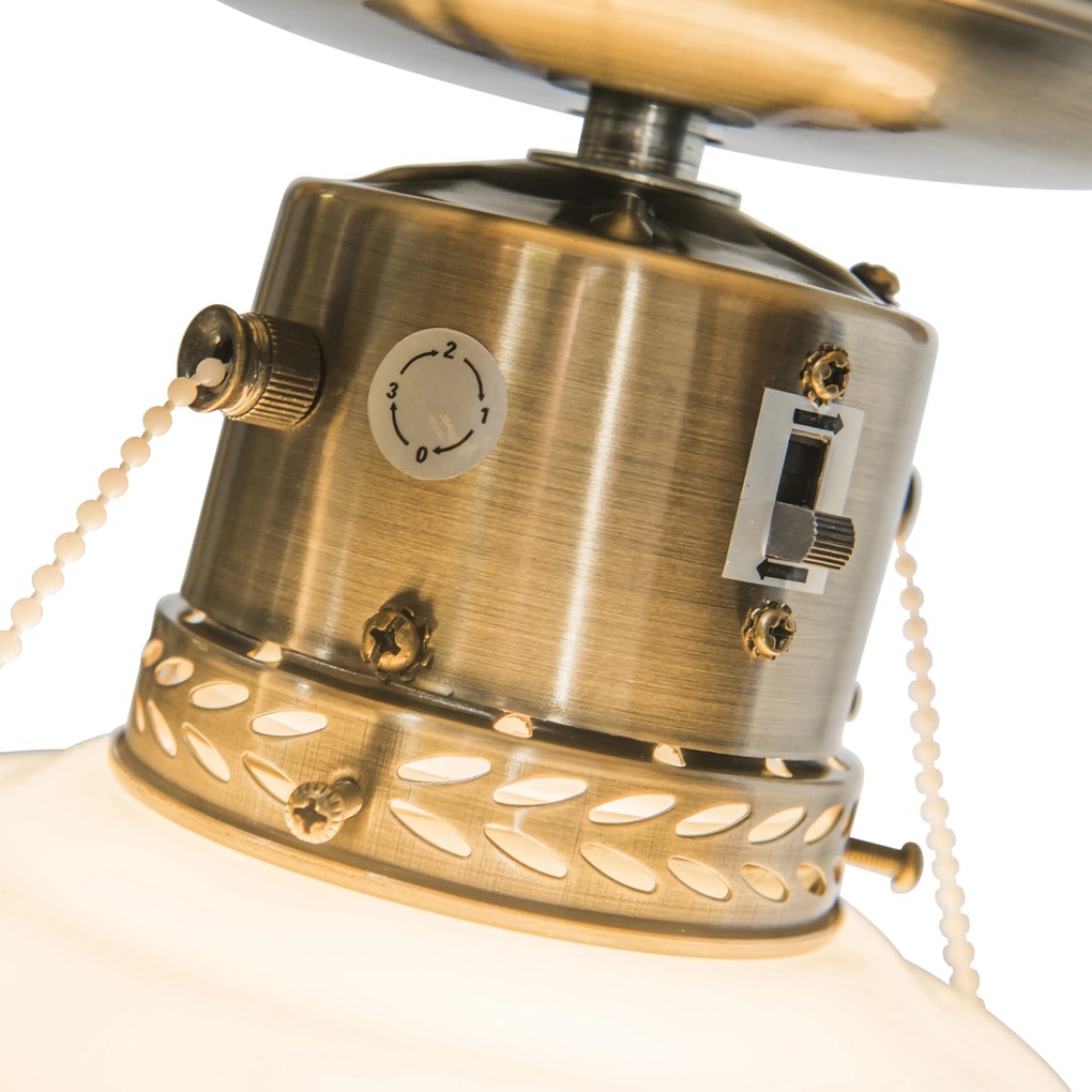 Ventilador de teto industrial com luz 100 cm madeira - Wind