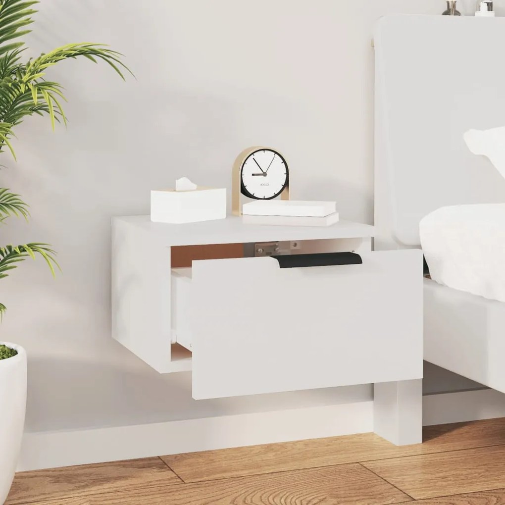 Mesa de cabeceira montagem na parede 34x30x20 cm branco