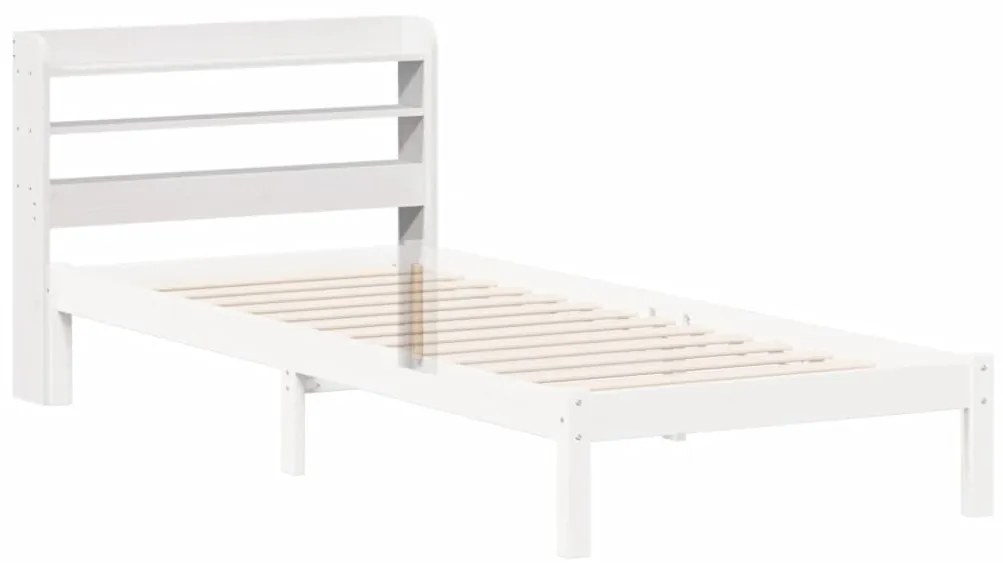 Cabeceira com prateleiras 75 cm madeira de pinho maciça branco