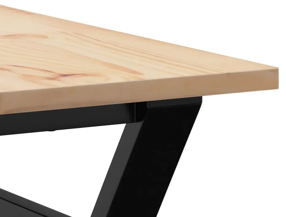 Mesa de centro estrutura em Y 90x90x45 cm pinho e aço