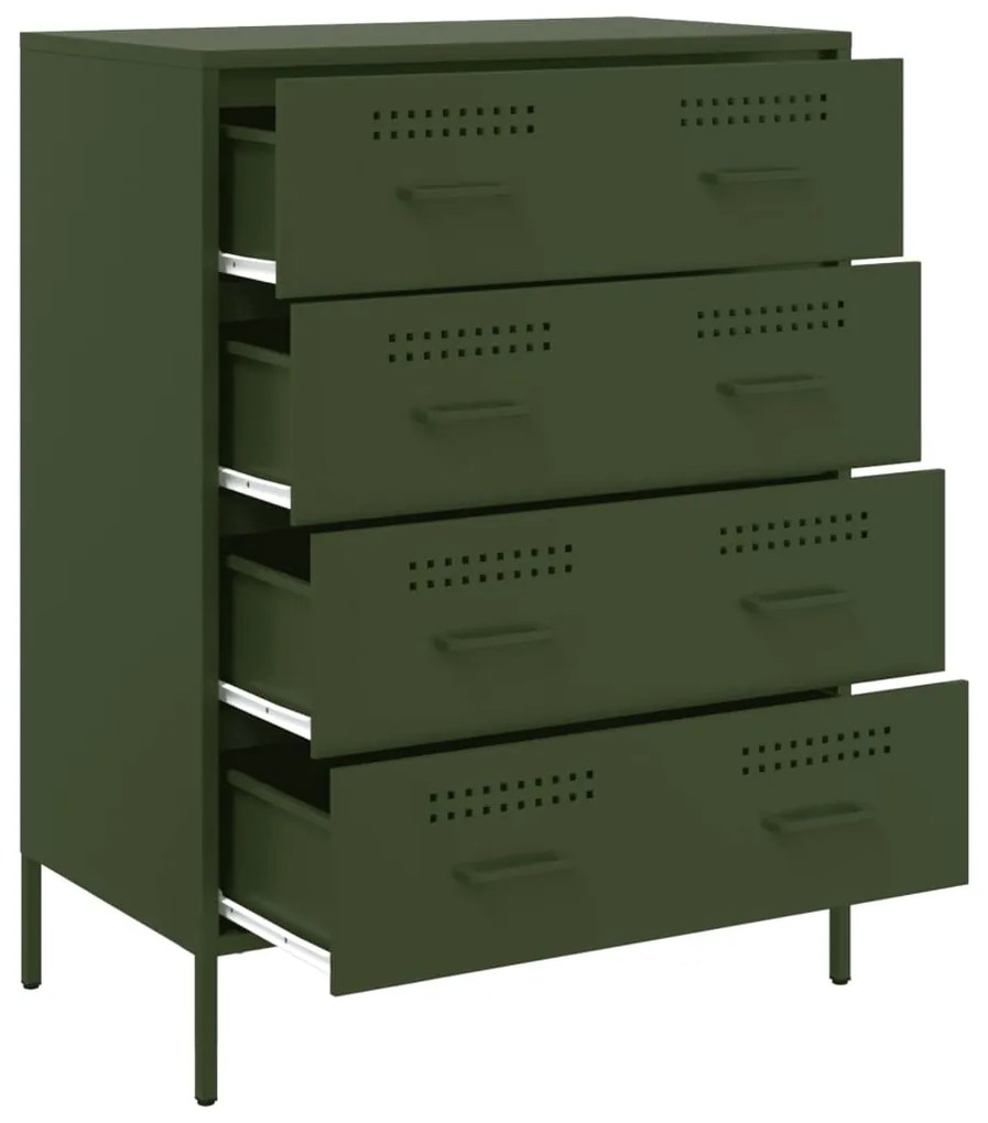 Aparador 68x39x89 cm aço verde-azeitona