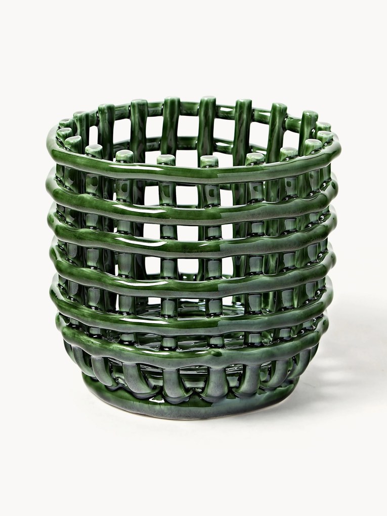 Cesto em cerâmica artesanal Nalan, Alt 15 cm