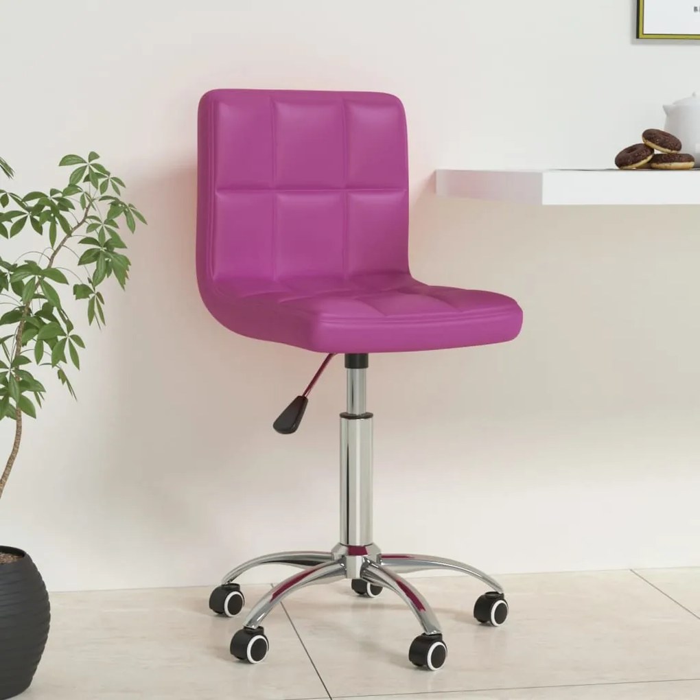 vidaXL Cadeira de escritório giratória couro artificial roxo