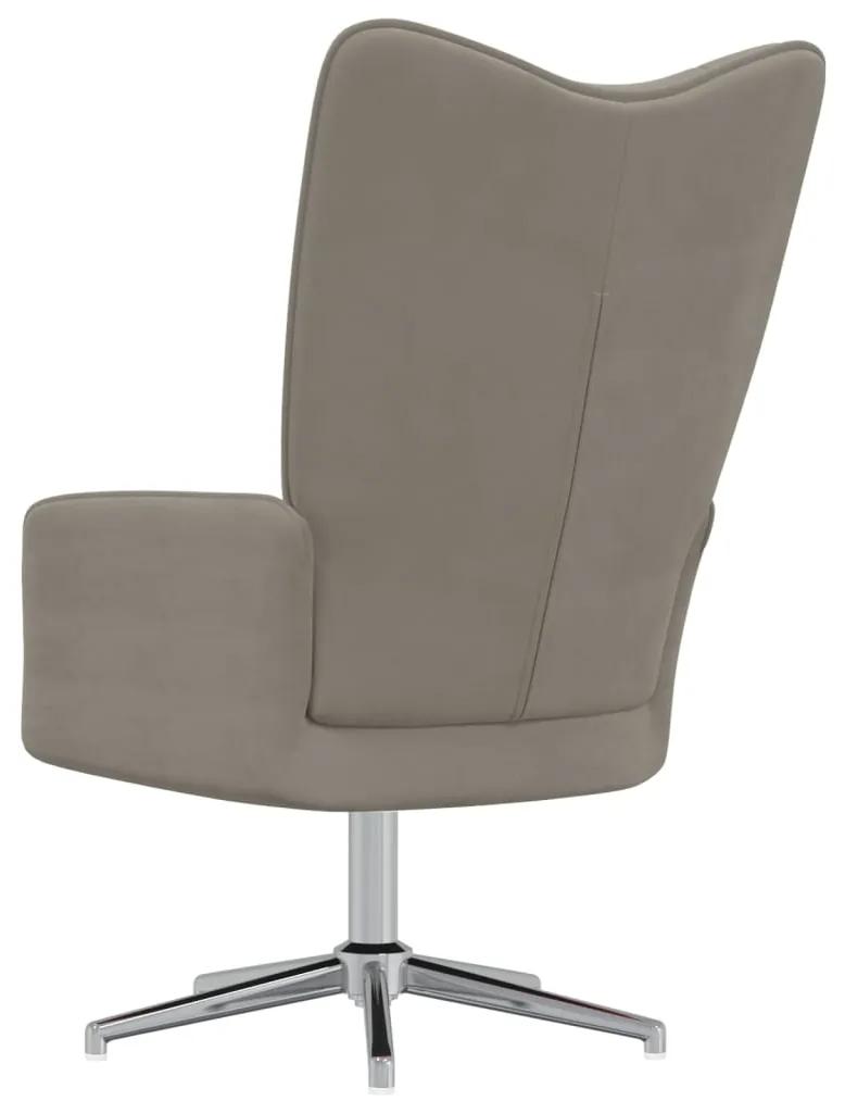 Cadeira de descanso veludo cinzento-claro