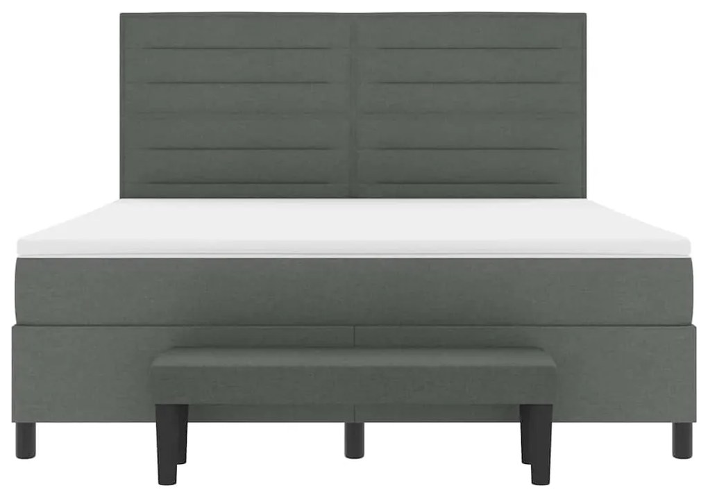 Estrutura de Cama vidaXL com Colchão Conjunto de 2 Cinza Tecido