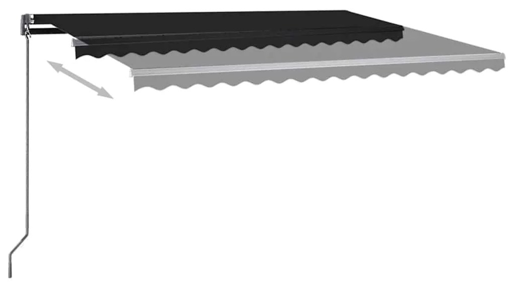 Toldo automático com LED e sensor de vento 450x300 cm antracite