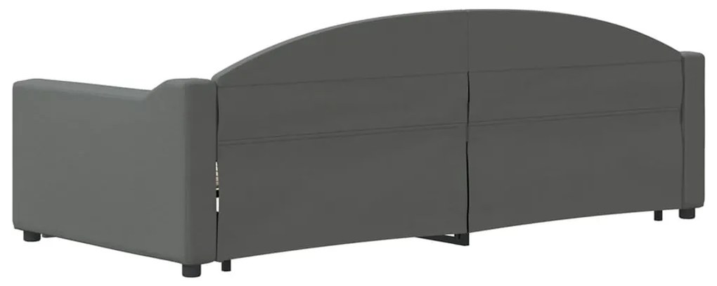 Sofá-cama com gavetão 90x200 cm tecido cinzento-escuro