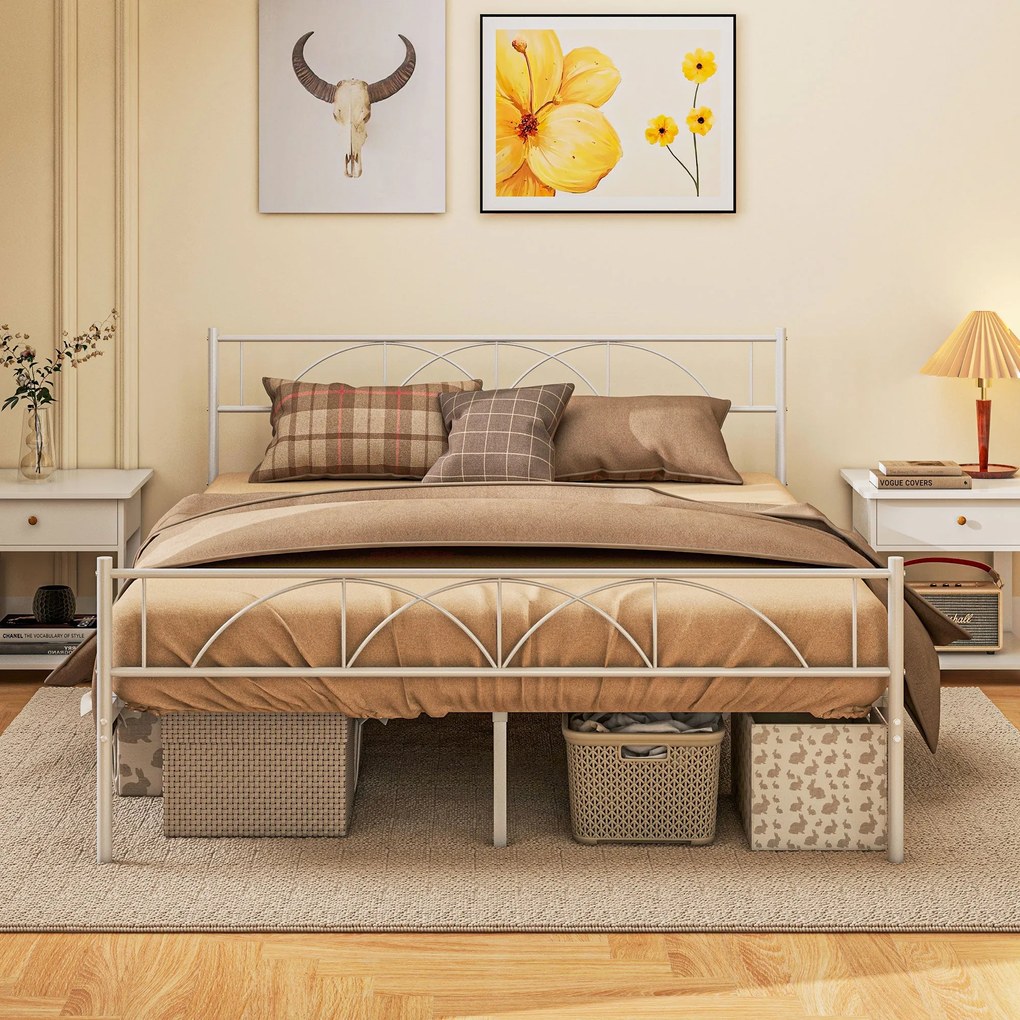 Cama de Casal 150x200 cm Estrutura de Ripas com Cabeceira de Ripas de