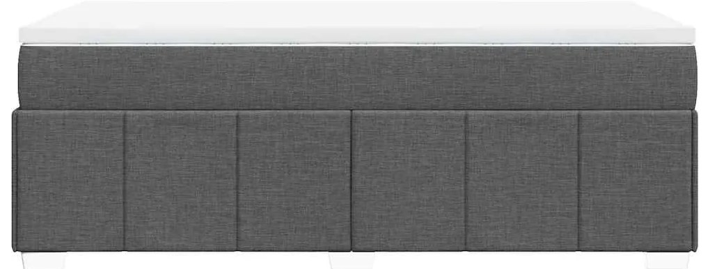 Cama com molas/colchão 100x200 cm tecido cinza-escuro
