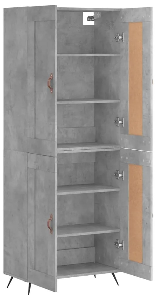 Armário alto 69,5x34x180 cm derivados de madeira cinza cimento