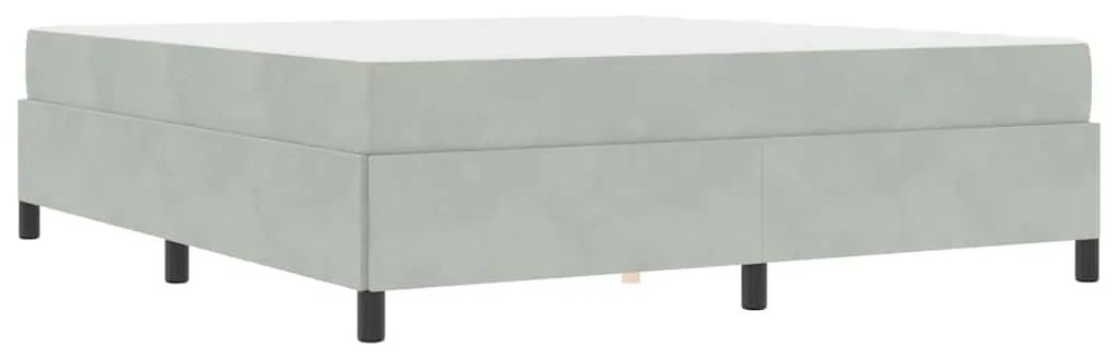 Estrutura da Cama Branco e Cinza Claro 180 x 200 cm Veludo