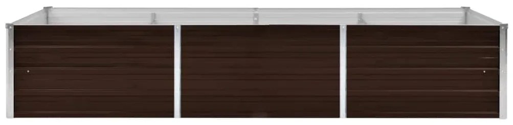 Canteiro elevado de jardim aço galvanizado 240x80x45cm castanho