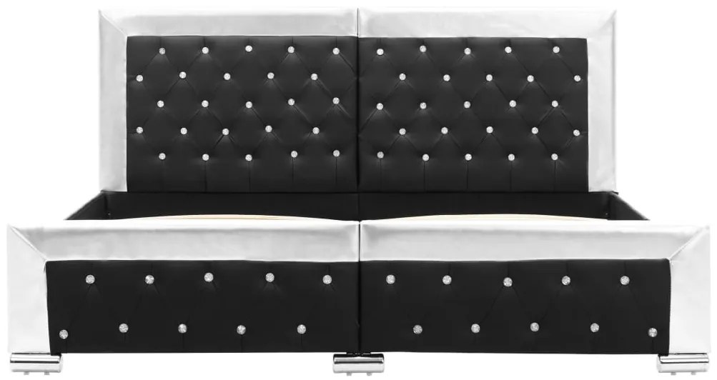 Estrutura de cama 160x200 cm couro artificial preto