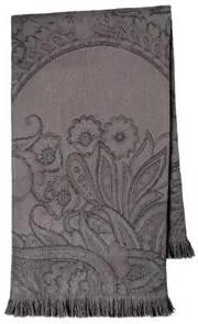 Manta para sofá 130x170 cm - mantas decorativas jacquard com franjas DeVilla - 5841 PA COL B: Cinzento escuro