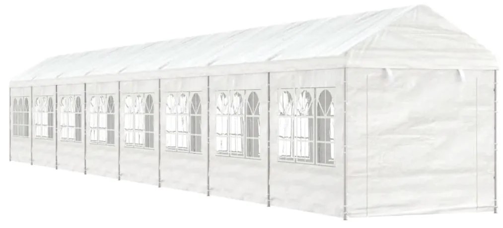 vidaXL Gazebo com telhado 17,84x2,28x2,69 m polietileno branco