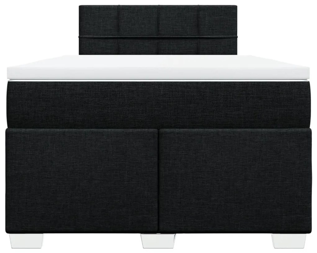 Cama boxspring com colchão 120x190 cm tecido preto