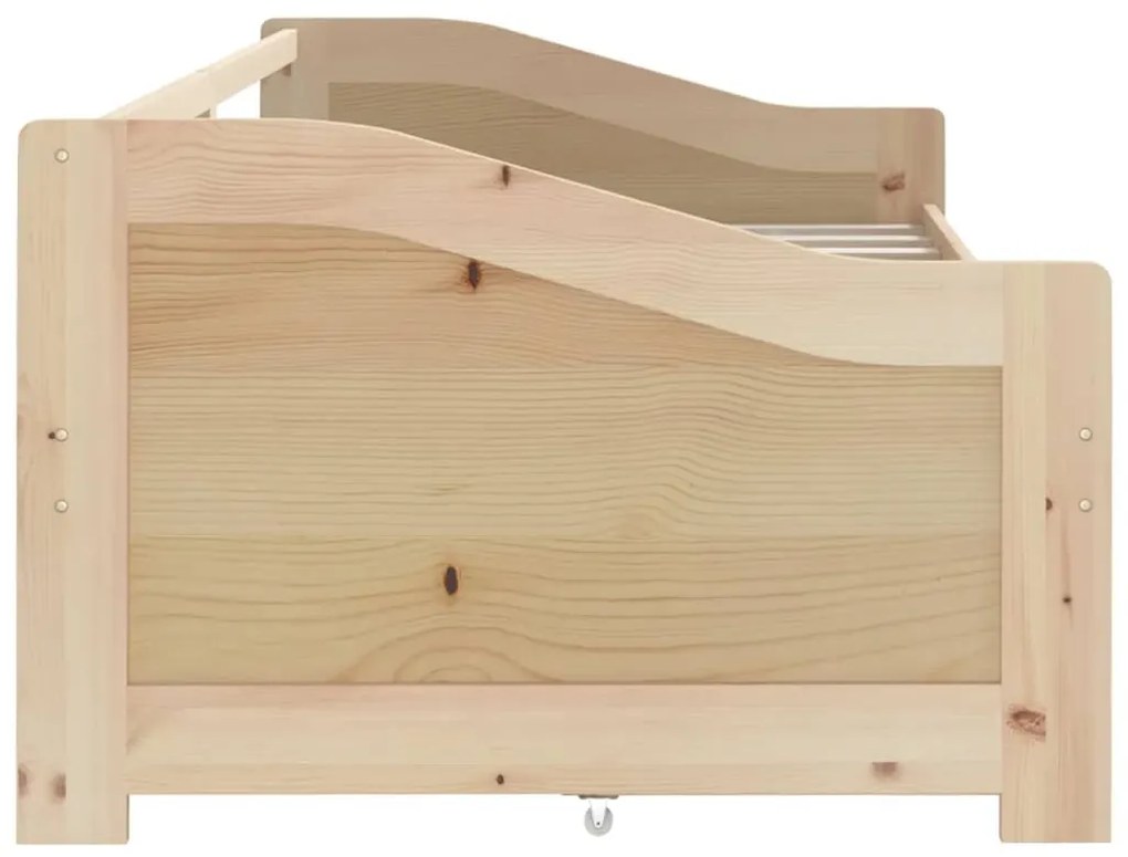 Sofá-cama de 3 lugares com gavetas 90x200 cm pinho maciço