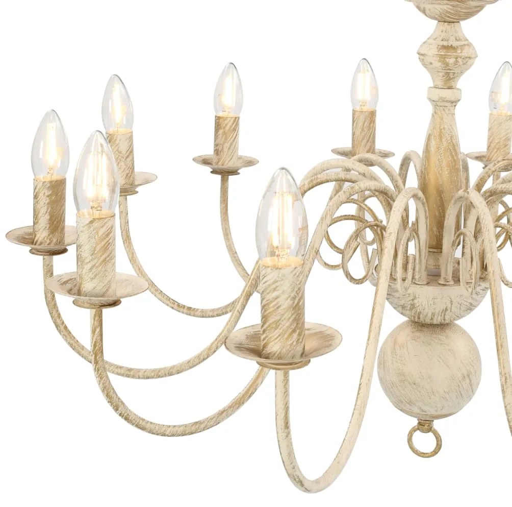 Lustre antigo de 12 lâmpadas E14 branco