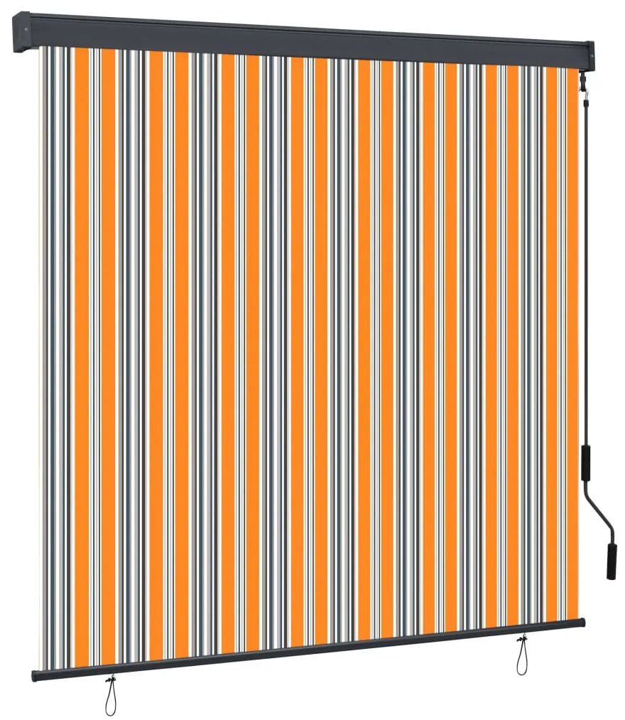 vidaXL Estore de rolo para exterior 160x250 cm amarelo e azul
