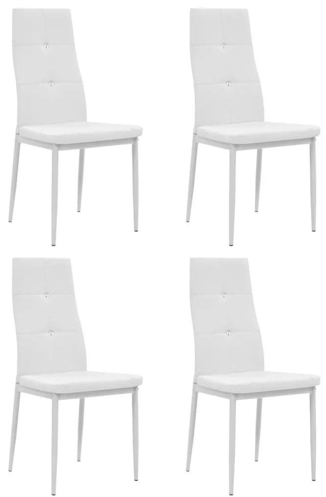 Cadeiras de jantar 4 pcs couro artificial branco