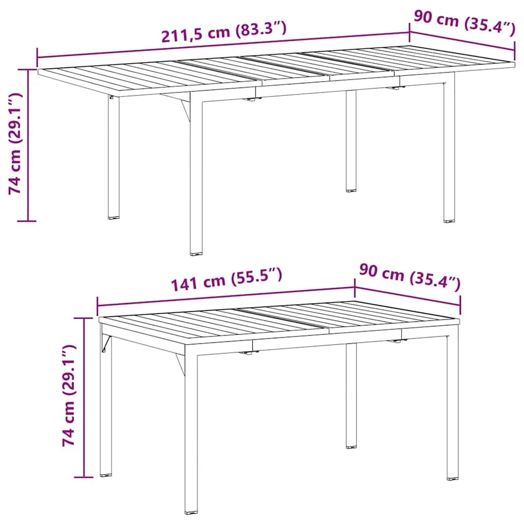 Conjunto de Jantar de 11 Peças 11 pcs Cinzento Largo Metal