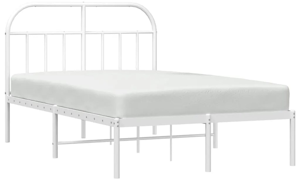 Estrutura de cama com cabeceira 120x190 cm metal branco