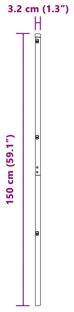 Postes de Cerca vidaXL 26 pcs Verde Ø32 mm 150 cm Aço Galvanizado