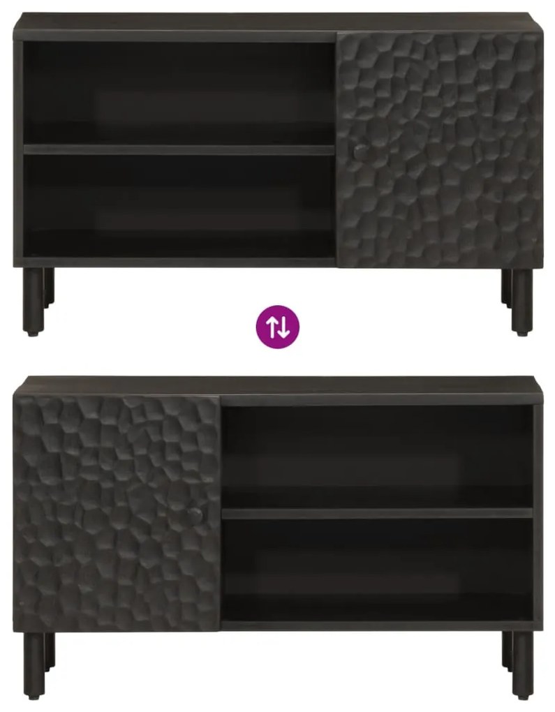 Móvel de TV 80x31x46 cm madeira de mangueira maciça preto