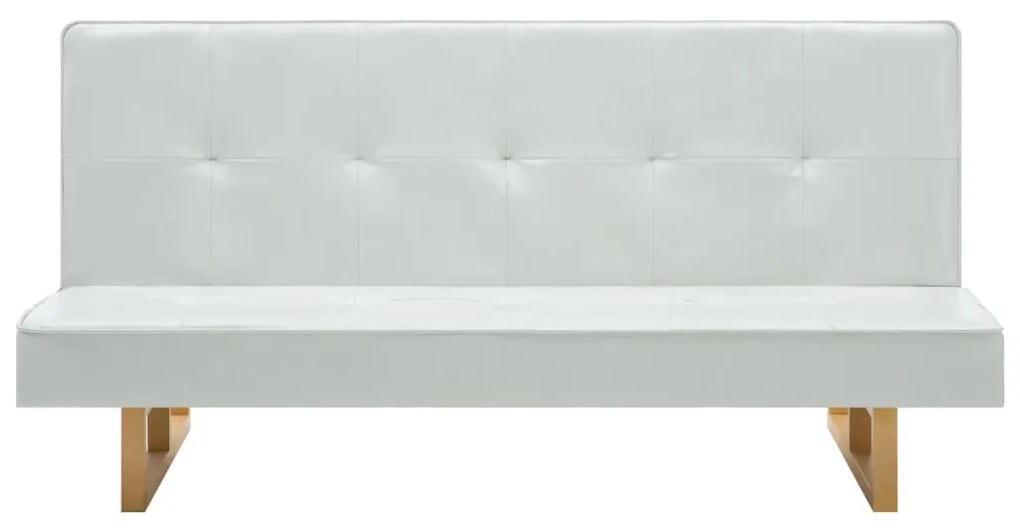 Sofá-cama em couro artificial branco