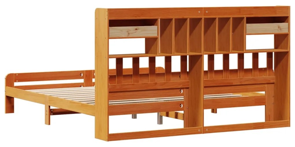 Cama com estante sem colchão 200x200 cm pinho maciço