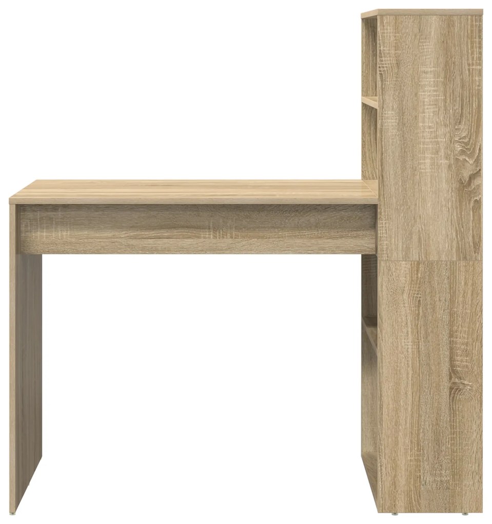 Secretária com Armazenamento Carvalho Sonoma 113x54x120 cm Madeira Eng