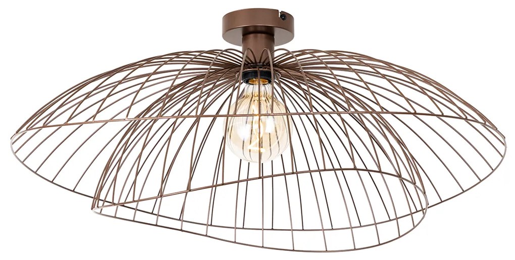 Plafond inteligente bronze com abajur duplo 45cm incl. WiFi G95 - Pua