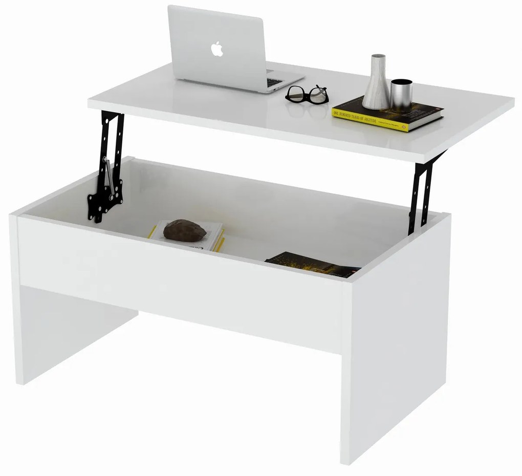 Mesa de Centro Akilli – Branco – 90x45x52 cm | Tribo Home