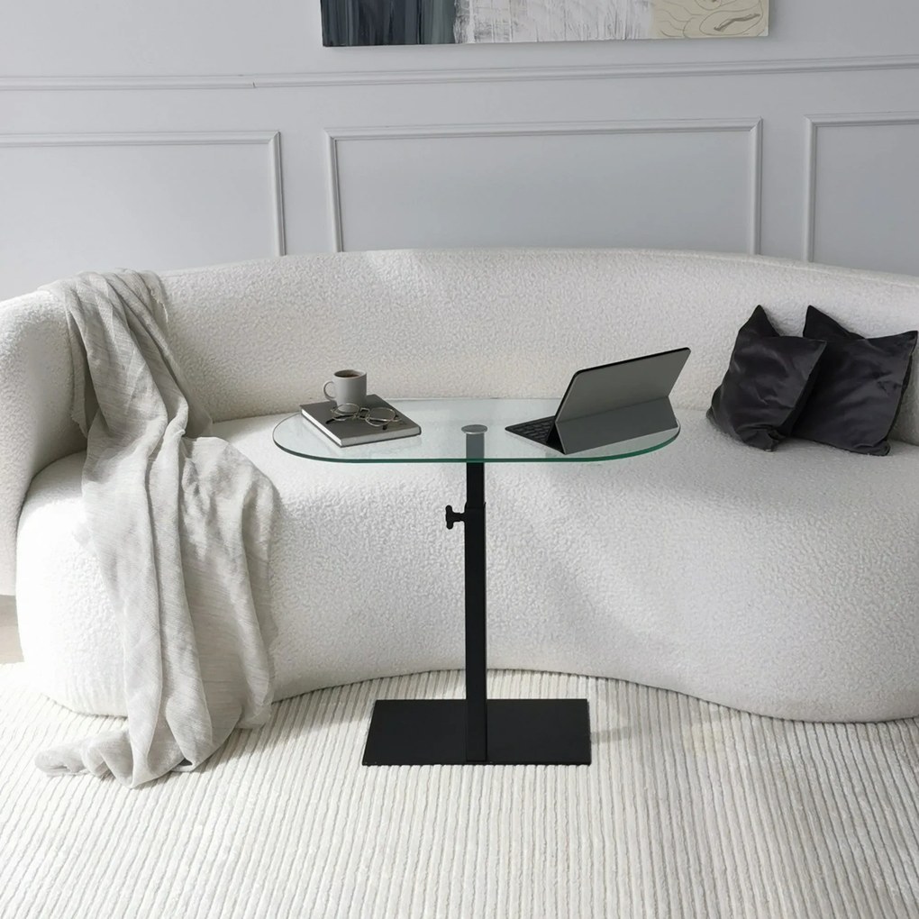 Mesa de Café Ovale Lungo - Preto - 70x75x35cm