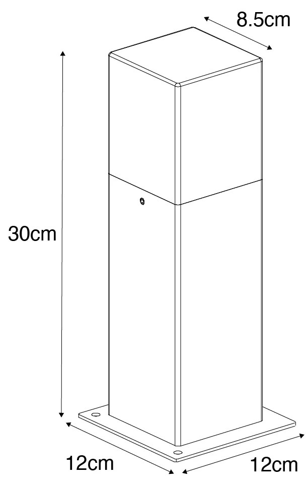Candeeiro de pé exterior industrial castanho ferrugem 30 cm IP44 - Denmark Industrial