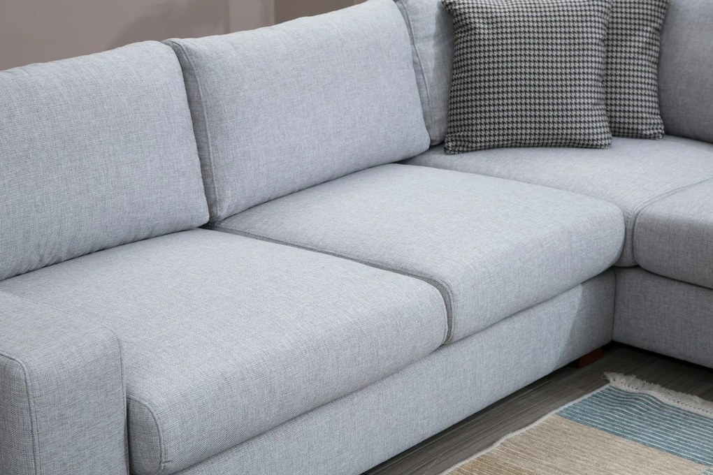 Sofá de Canto Loop – Cinzento Claro – 246 cm x 266 cm
