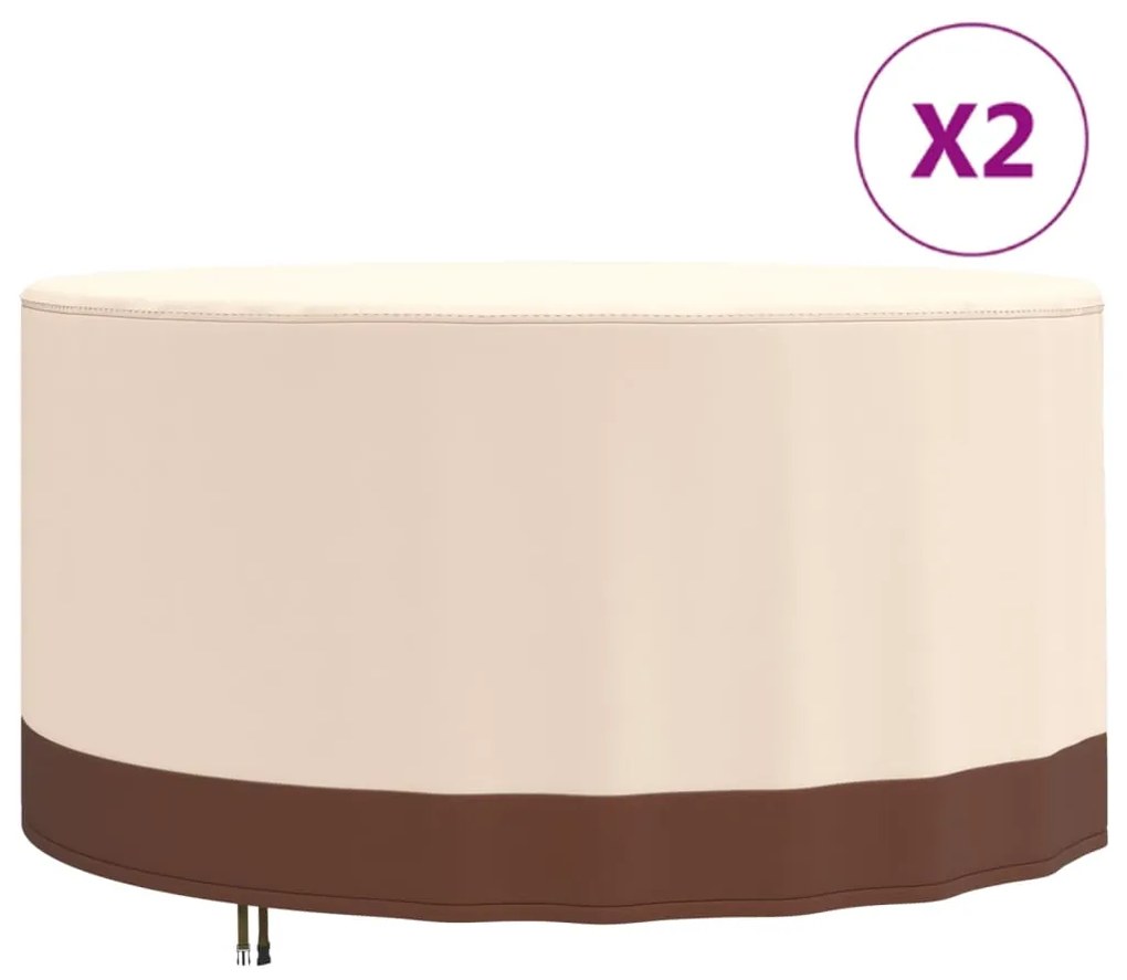 vidaXL Capas p/ mobília de jardim 2 pcs Ø 157x71 cm tecido oxford 600D