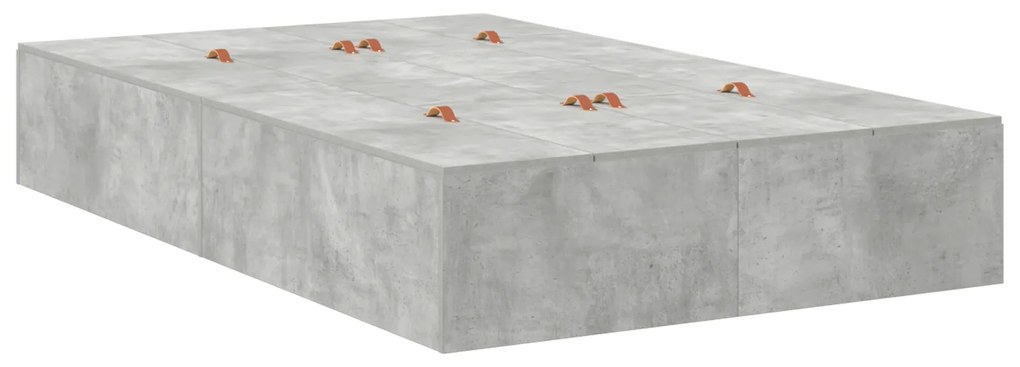 Estrado de cama com arrumação Cinza Concreto 120x200 cm