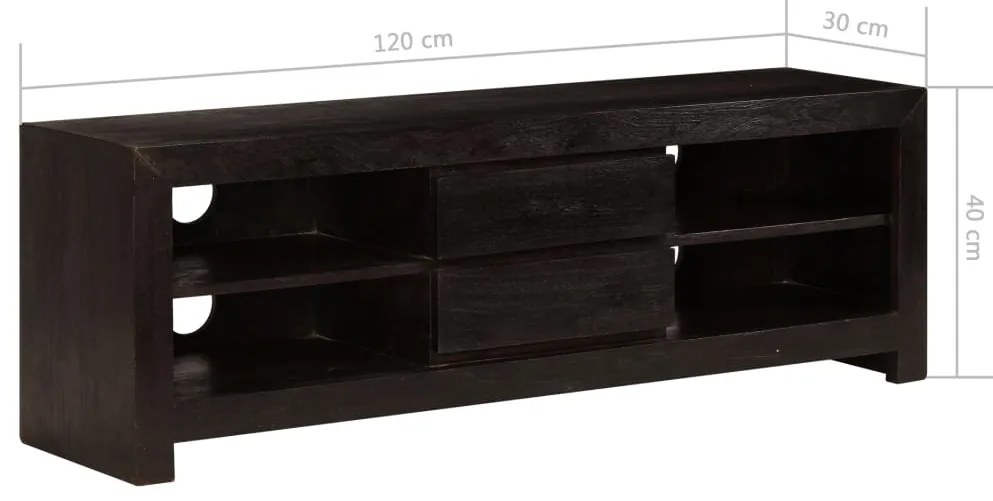 Móvel TV madeira de acácia maciça 120x30x40 cm castanho escuro
