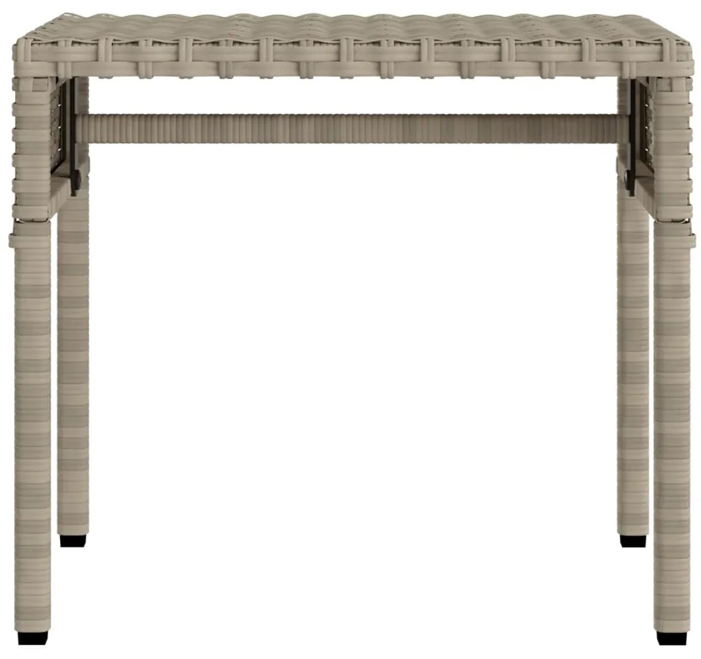 Espreguiçadeira com toldo e mesa vime PE cinzento-claro