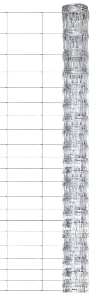 Cerca de jardim 50x1,25 m aço galvanizado prateado