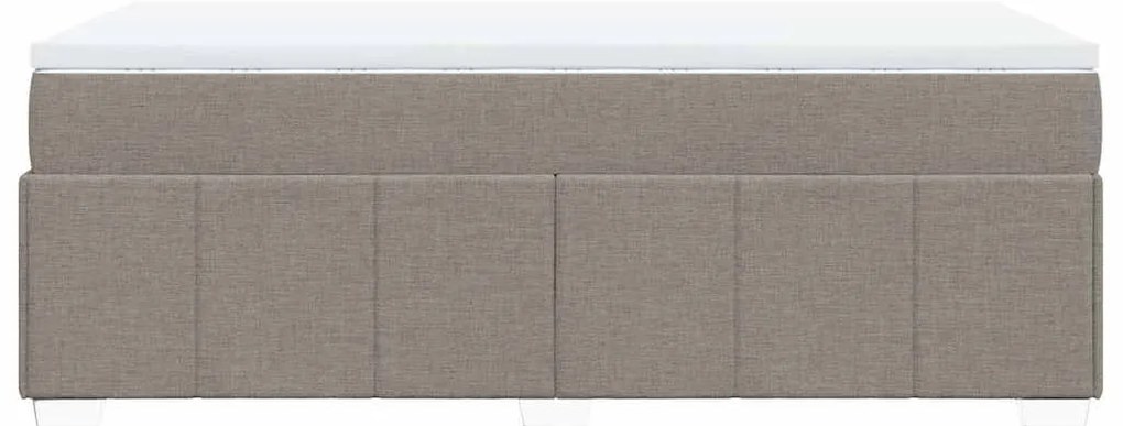 Cama com molas/colchão 100x200 cm tecido cinza-acastanhado